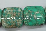 CAT108 15.5 inches 25*25mm square dyed natural aqua terra jasper beads