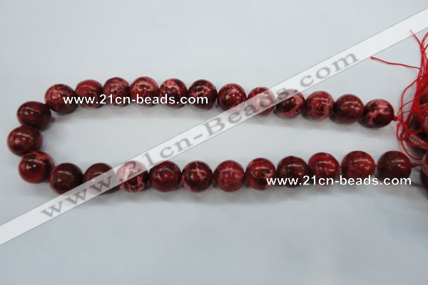 CAT164 15.5 inches 14mm round dyed natural aqua terra jasper beads