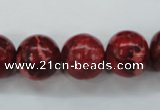 CAT167 15.5 inches 20mm round dyed natural aqua terra jasper beads