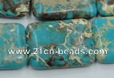 CAT17 15.5 inches 22*30mm rectangle natural aqua terra jasper beads