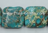 CAT18 15.5 inches 25*25mm square natural aqua terra jasper beads