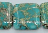 CAT19 15.5 inches 30*30mm square natural aqua terra jasper beads