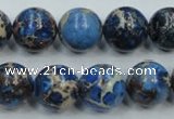 CAT216 15.5 inches 20mm round dyed natural aqua terra jasper beads