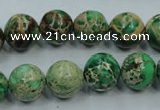 CAT223 15.5 inches 18mm round dyed natural aqua terra jasper beads