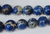 CAT300 15.5 inches 8mm - 18mm round dyed aqua terra jasper beads