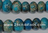 CAT302 15.5 inches 7*10mm – 15*20mm rondelle dyed aqua terra jasper beads