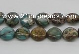 CAT5008 15.5 inches 10mm flat round natural aqua terra jasper beads