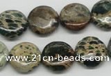 CAT5009 15.5 inches 16mm flat round natural aqua terra jasper beads