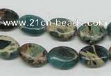 CAT5011 15.5 inches 10*14mm oval natural aqua terra jasper beads