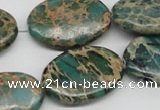 CAT5012 15.5 inches 20*30mm oval natural aqua terra jasper beads