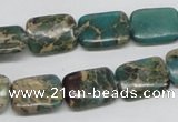 CAT5015 15.5 inches 12*16mm rectangle natural aqua terra jasper beads
