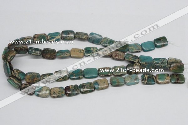 CAT5015 15.5 inches 12*16mm rectangle natural aqua terra jasper beads