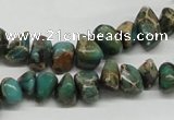 CAT5019 15.5 inches 8*12mm nuggets natural aqua terra jasper chip beads