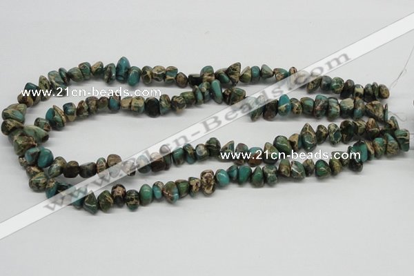 CAT5019 15.5 inches 8*12mm nuggets natural aqua terra jasper chip beads