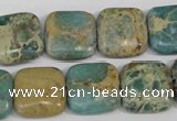 CAT5026 15.5 inches 16*16mm square natural aqua terra jasper beads