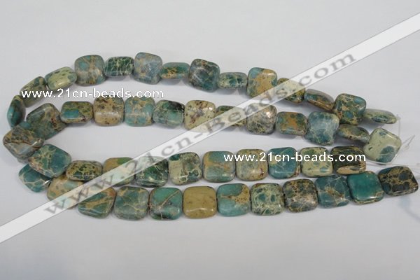 CAT5026 15.5 inches 16*16mm square natural aqua terra jasper beads