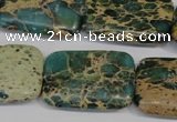 CAT5028 15.5 inches 20*30mm rectangle natural aqua terra jasper beads