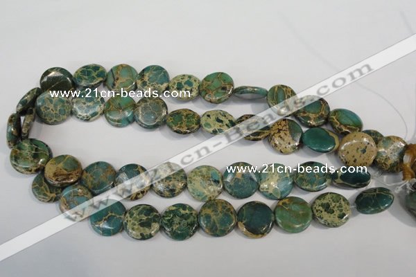 CAT5031 15.5 inches 20mm flat round natural aqua terra jasper beads