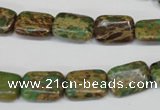 CAT5040 15.5 inches 10*14mm rectangle natural aqua terra jasper beads