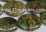 CAT5043 15.5 inches 22*30mm oval natural aqua terra jasper beads