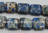 CAT53 15.5 inches 16*16mm square dyed natural aqua terra jasper beads