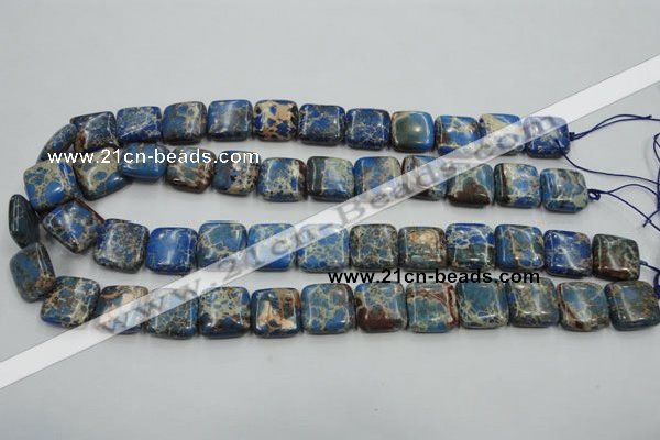 CAT53 15.5 inches 16*16mm square dyed natural aqua terra jasper beads