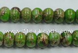 CAT55 15.5 inches 8*10mm rondelle dyed natural aqua terra jasper beads