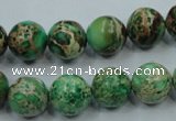 CAT59 15.5 inches 12mm round dyed natural aqua terra jasper beads