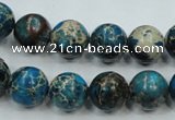 CAT62 15.5 inches 12mm round dyed natural aqua terra jasper beads