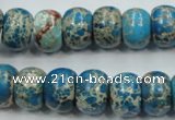 CAT63 15.5 inches 10*14mm rondelle dyed natural aqua terra jasper beads