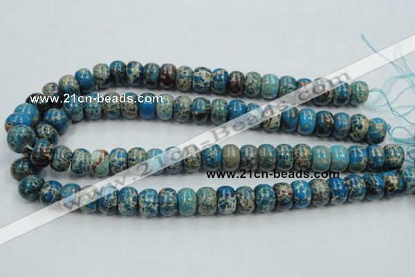 CAT63 15.5 inches 10*14mm rondelle dyed natural aqua terra jasper beads