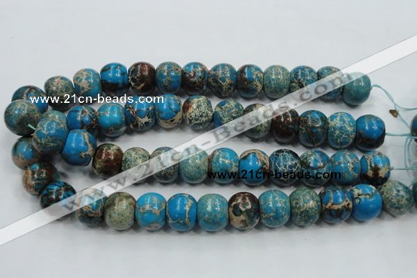 CAT64 15.5 inches 15*18mm rondelle dyed natural aqua terra jasper beads