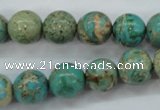 CAT76 15.5 inches 12mm round dyed natural aqua terra jasper beads