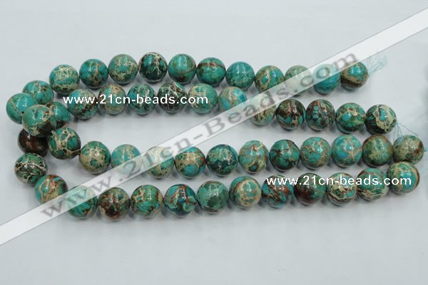 CAT77 15.5 inches 14mm round dyed natural aqua terra jasper beads