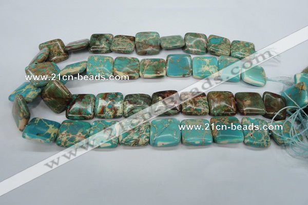 CAT90 15.5 inches 20*20mm square dyed natural aqua terra jasper beads