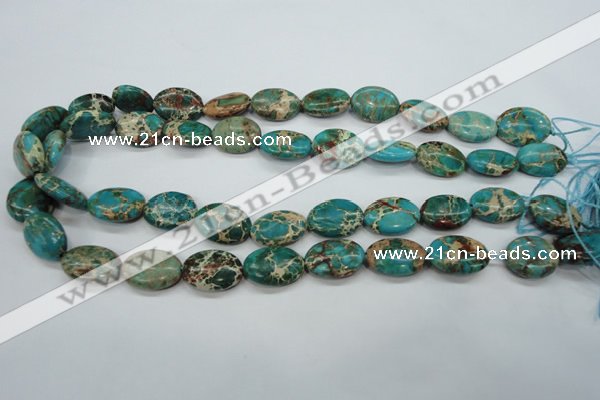 CAT98 15.5 inches 13*18mm oval dyed natural aqua terra jasper beads