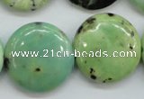 CAU203 15.5 inches 25mm flat round Australia chrysoprase beads