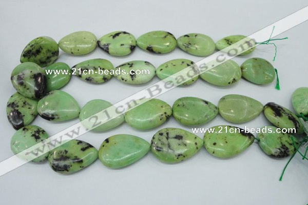 CAU229 15.5 inches 22*30mm flat teardrop Australia chrysoprase beads