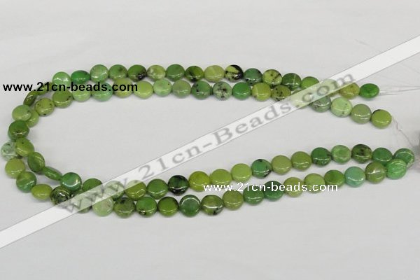 CAU37 15.5 inches 10mm flat round australia chrysoprase beads wholesale