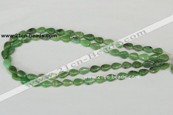 CAU41 15.5 inches 8*12mm flat teardrop australia chrysoprase beads