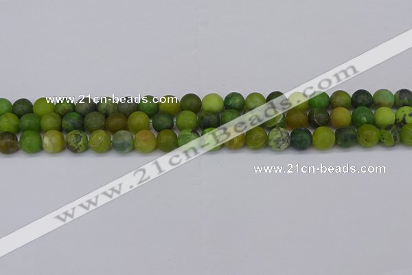 CAU412 15.5 inches 8mm round matte Australia chrysoprase beads