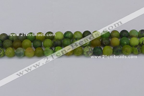 CAU414 15.5 inches 12mm round matte Australia chrysoprase beads