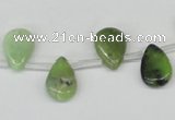 CAU42 10*14mm top-drilled flat teardrop australia chrysoprase beads