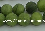 CAU513 15.5 inches 10mm round matte Chinese chrysoprase beads