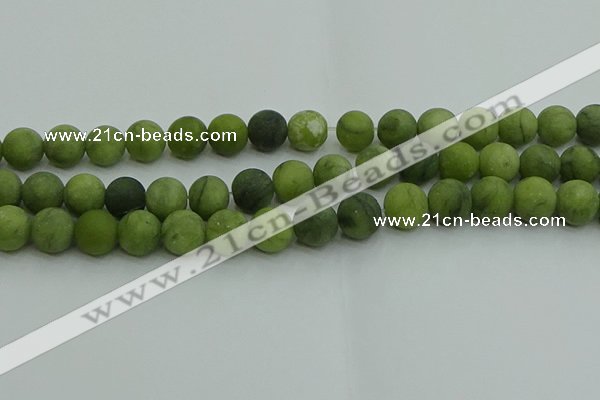 CAU513 15.5 inches 10mm round matte Chinese chrysoprase beads