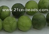 CAU514 15.5 inches 12mm round matte Chinese chrysoprase beads