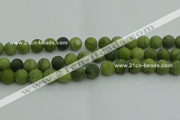 CAU514 15.5 inches 12mm round matte Chinese chrysoprase beads