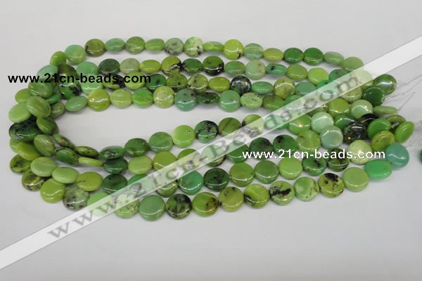 CAU54 15.5 inches 12mm flat round Australia chrysoprase beads wholesale