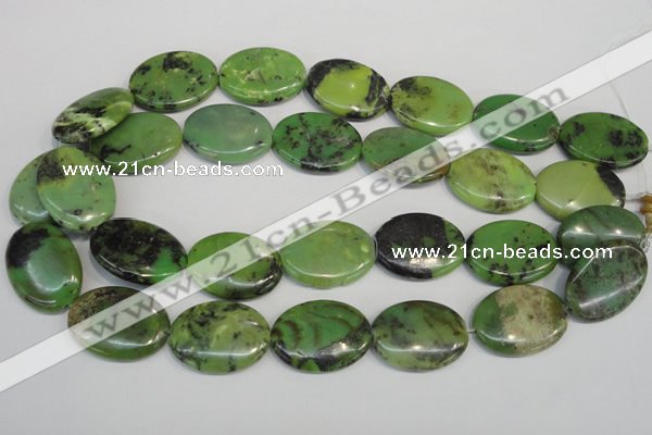 CAU66 15.5 inches 22*30mm oval Australia chrysoprase beads