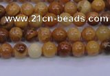 CAY01 15.5 inches 4mm round African yellow jasper beads wholesale